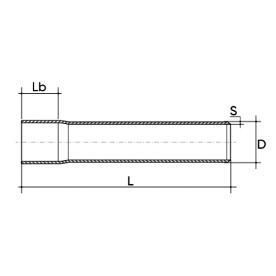 Tubo a pressione PN10 bicchierato DIN-8061-62