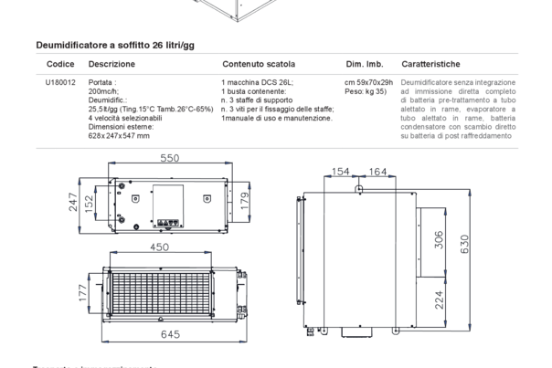 Deumidificatore a soffitto