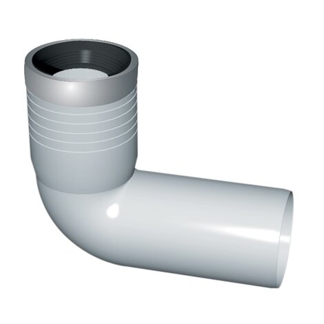 Curva wc 90 prolungata (con guarnizione e tappo)