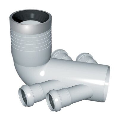 Curva wc prolungata 4 attacchi (con guarnizione e tappo)