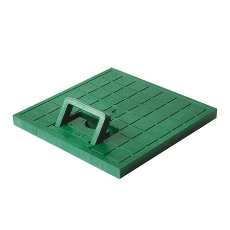 Coperchio PVC pedonale con maniglia verde