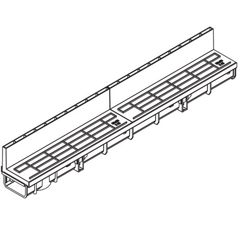KIT: 2 Griglie a fessura ALTA su canale PP 130x1000