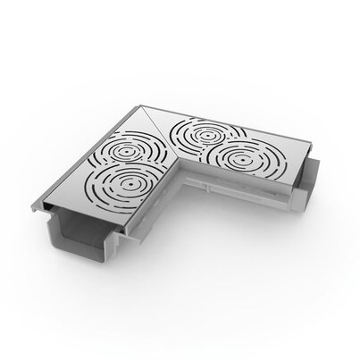 100 Angolo universale BASSO con griglia inox "Design Circle"