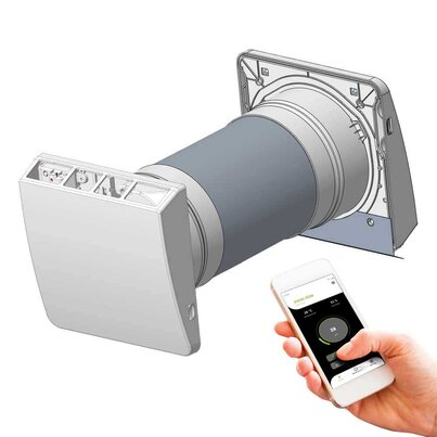 Leaf Basic - Unità di ventilazione decentralizzata con recupero di calore dotata di modulo Wi-Fi