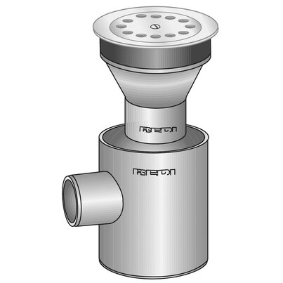 Floor trap with inox grid and funnel