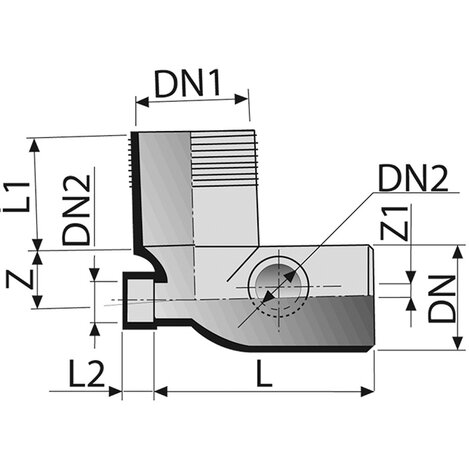 Long WC bend with 3 side-inlets