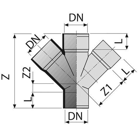 Branch Double 45° M/F