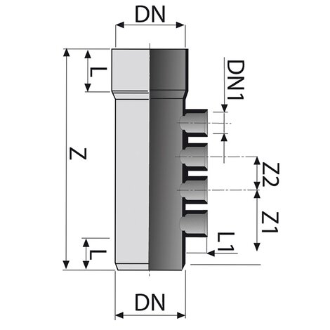 Multibranch 87°30’ M/F  4 lateral inlets