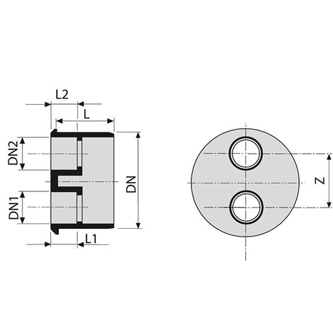 Reducing plug M/F  2 inlets