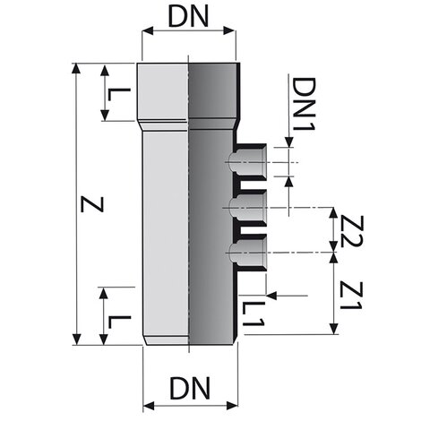 Multibranch 87°30’ M/F  3 lateral inlets