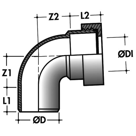 Curva tecnica 87°30' M/F