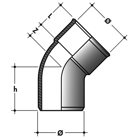 Curva 45° M/F