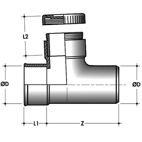 Tee con tappo di ispezione