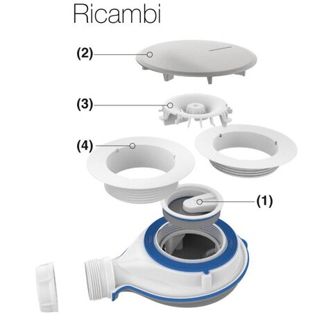 MAGNETECH - Piletta per piatti doccia con sifonatura magnetica