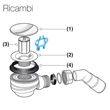 TURBO FLOW Piletta sifonata per piatti doccia