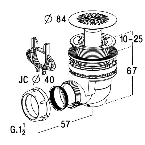 Pilette sifonate standard Ø60