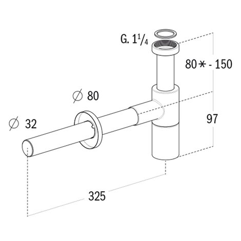 Sifone per lavabo ABS cromato