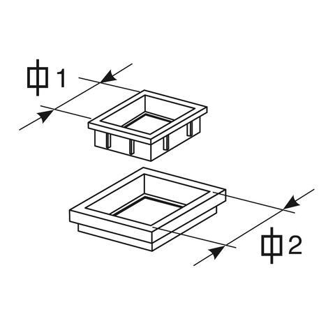 Spare part: Square adaptor (horizontal outlet)