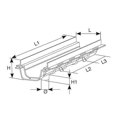 100 modular channel LOW with vertical outlet