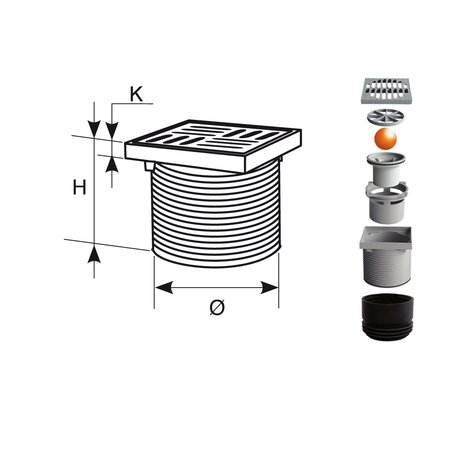 PP Flexible floor drain