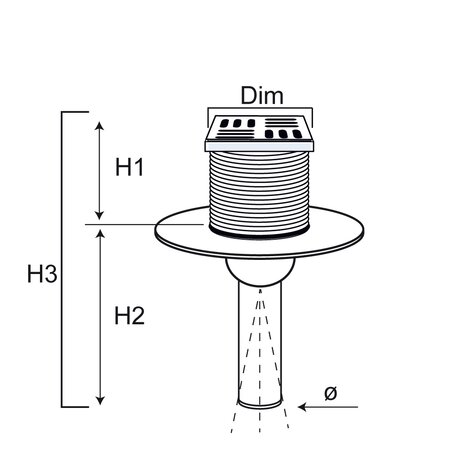 PP Vertical outlet floor drain without trap