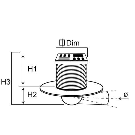 PP Horizontal outlet floor drain without trap