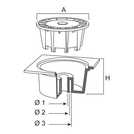 PVC Floor drain (internal outlet)