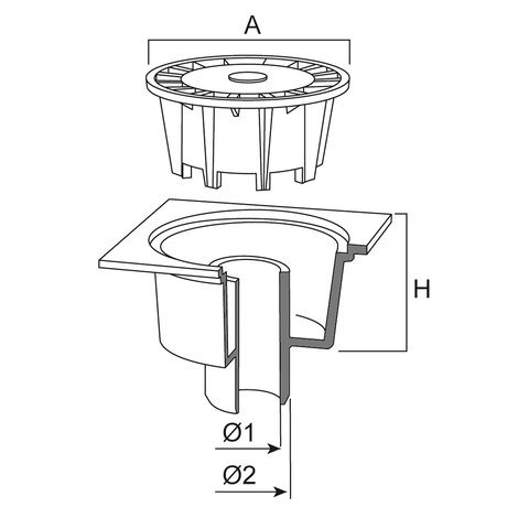 Chiusino sifonato in PVC (attacco esterno)