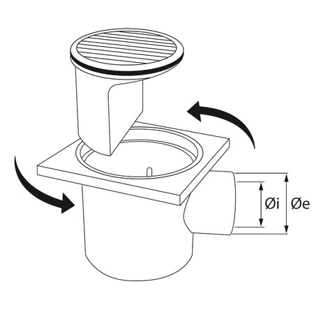 PVC Floor drain 100 (horizontal outlet)