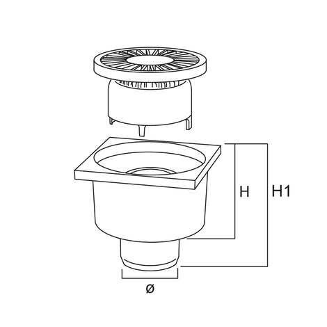 ABS Chromium plated floor drain with vertical outlet