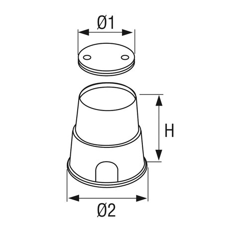 PP Bottomless valve box (round version)