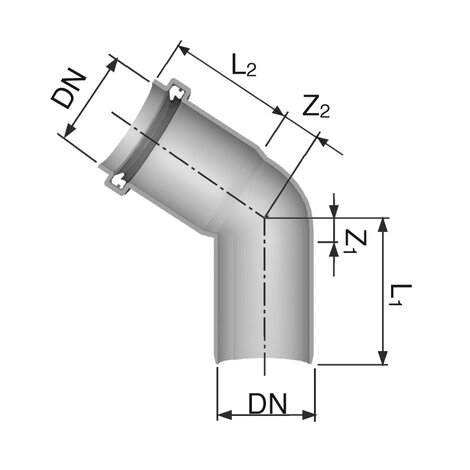 Curve 45° M/F