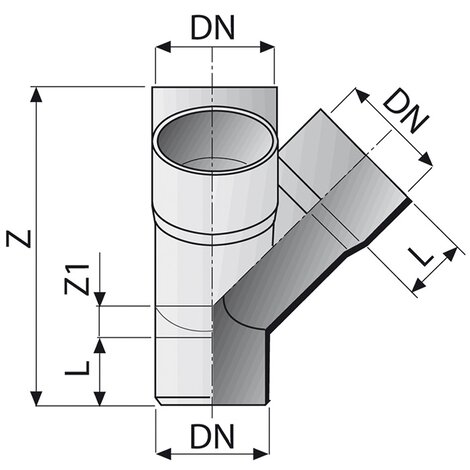 Branch Double corner 45° M/F