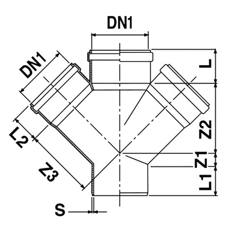 Derivazione doppia 45° M/F