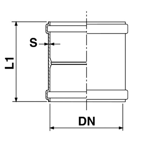 Repair/Slip coupler F/F (with central stop)