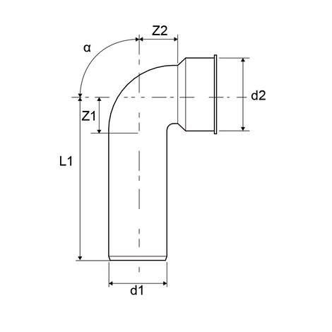 Technical bend M/F (with protection plug)