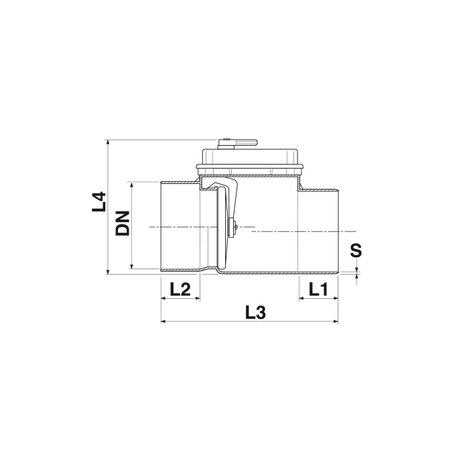 CLASSICA valvola antiriflusso piattello INOX incollaggio Ø100-110-125