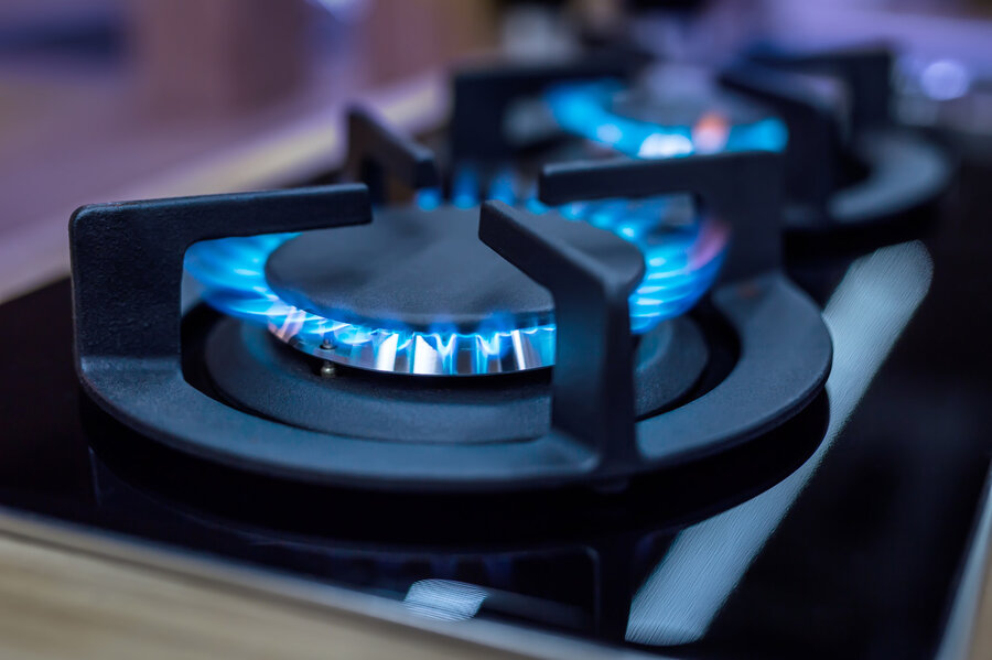 Aliaxis-Italia-distribuzione-Gas Bruciatore acceso di una cucina a gas