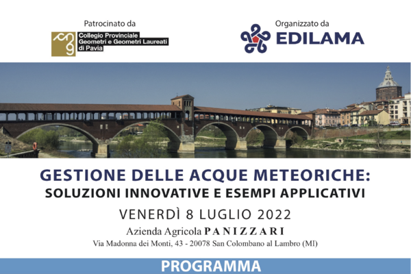 locandina convegno dedicato alla gestione delle acque meteoriche