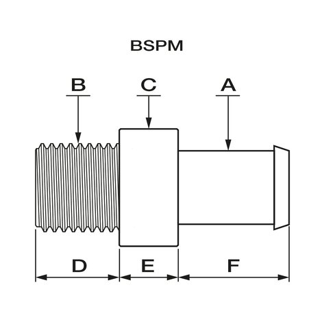 disegno tecnico del raccordo filettato in PVC-U o in PTFE del sistema ProtectaFlex