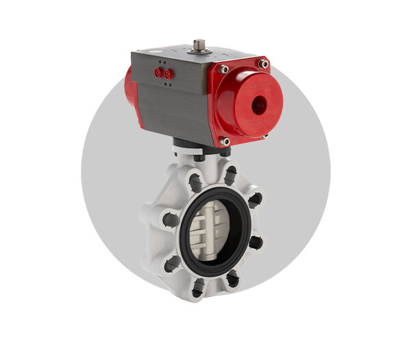 Valvola FK/CP DN 40:400 in PP-H Immagine della valvola a farfalla FK/CP DN 40:400 in PP-H