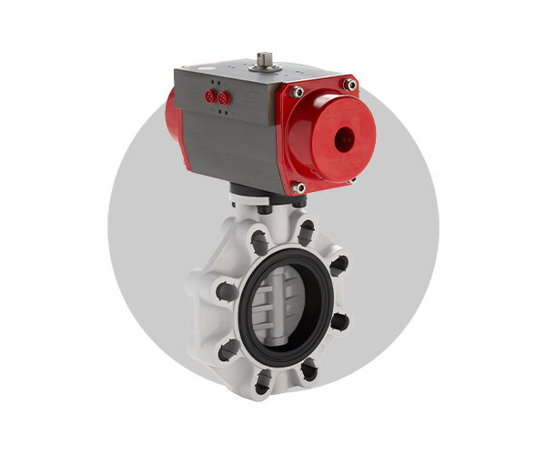 Valvola FK/CP DN 40:400 in PVC-C Immagine della valvola a farfalla FK/CP DN 40:400 in PVC-C