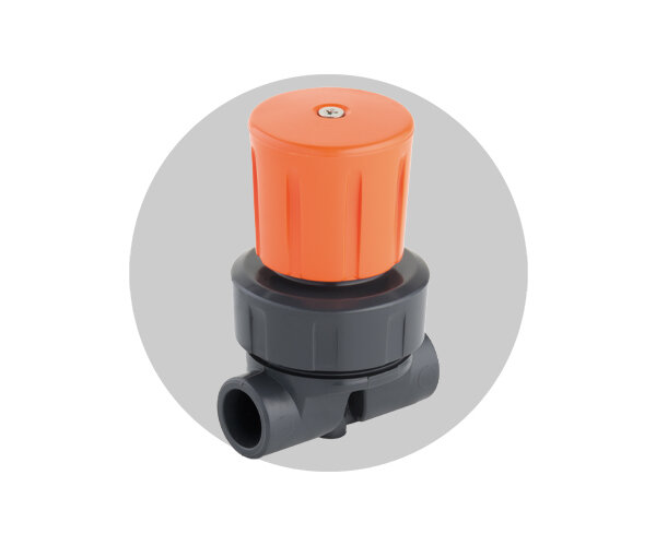 Valvola VM DN 8 in PVC-U Immagine della valvola a membrana VM DN 8 in PVC-U