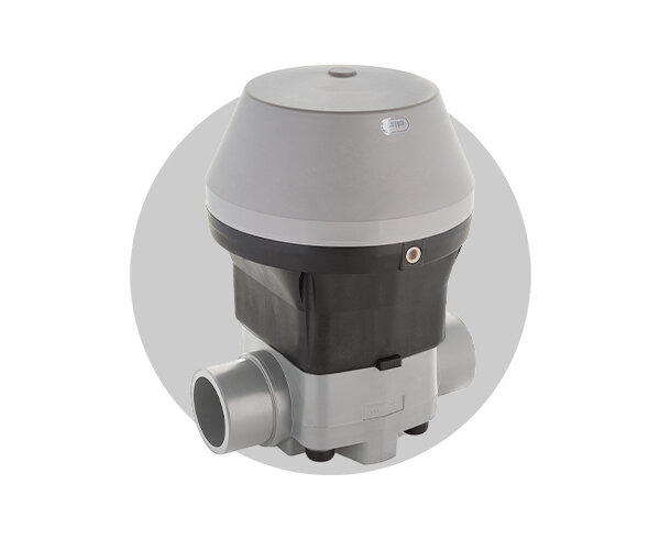 Valvola VM/CP DN 80:100 in PVC-C Immagine della valvola a membrana VM/CP DN 80:100 in PVC-C