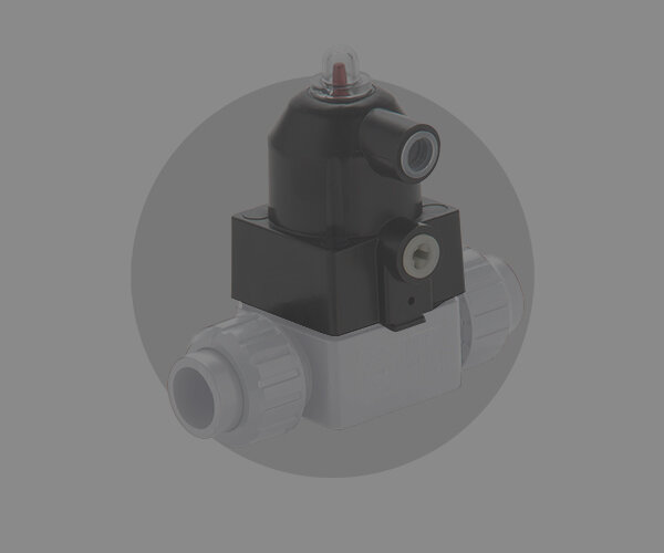 Valvola CM/CP DN 12:15 in PVDF Immagine della valvola a membrana compatta CM/CP DN 12:15 in PVC-C