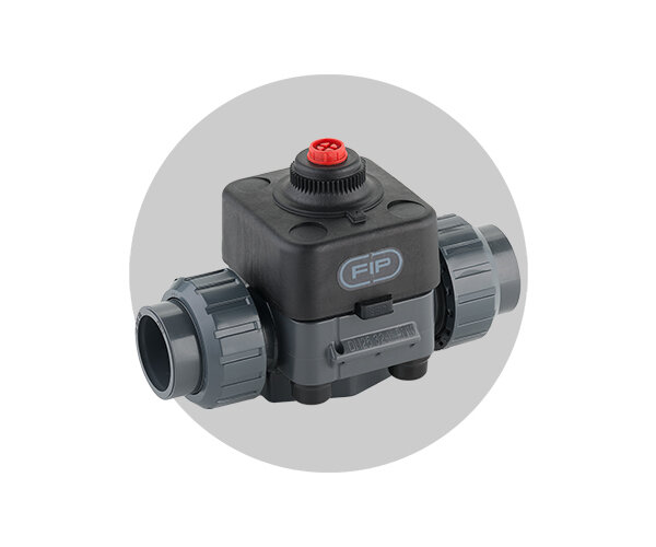 Valvola DKD/CP DN 15:65 in PVC-U Immagine della valvola attuata pneumaticamente DKD/CP in PVC-U