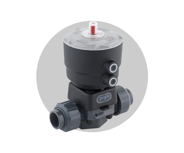 Immagine della valvola attuata pneumaticamente DK DIALOCK in PVC-U